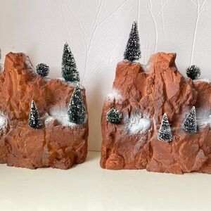 Christmas village Mountain backdrop